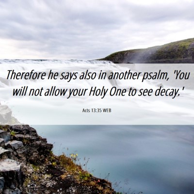 Picture 06 - Acts 13:35 WEB - Therefore he says also in another psalm, 'You - Bible Verse Picture