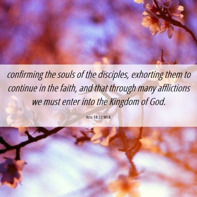 Picture 06 - Acts 14:22 WEB - confirming the souls of the disciples, exhorting - Bible Verse Picture