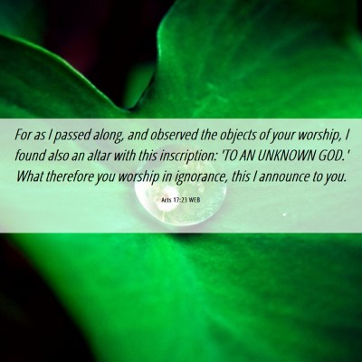Picture 06 - Acts 17:23 WEB - For as I passed along, and observed the objects - Bible Verse Picture