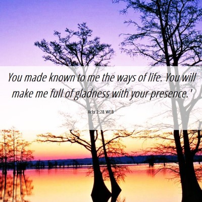 Picture 06 - Acts 2:28 WEB - You made known to me the ways of life. You will - Bible Verse Picture