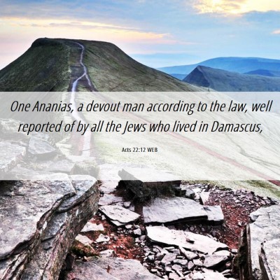 Picture 06 - Acts 22:12 WEB - One Ananias, a devout man according to the law, - Bible Verse Picture