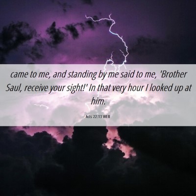 Picture 06 - Acts 22:13 WEB - came to me, and standing by me said to me, - Bible Verse Picture