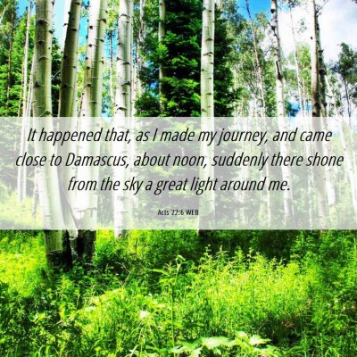 Picture 06 - Acts 22:6 WEB - It happened that, as I made my journey, and came - Bible Verse Picture