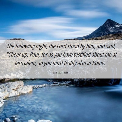 Picture 06 - Acts 23:11 WEB - The following night, the Lord stood by him, and - Bible Verse Picture
