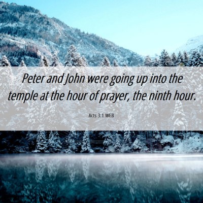 Picture 06 - Acts 3:1 WEB - Peter and John were going up into the temple at - Bible Verse Picture