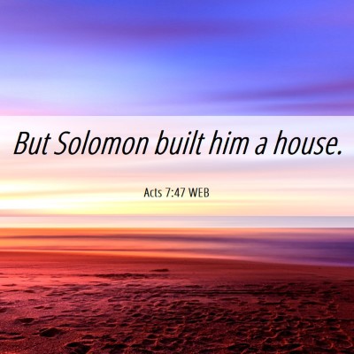 Picture 06 - Acts 7:47 WEB - But Solomon built him a - Bible Verse Picture