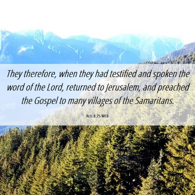 Picture 06 - Acts 8:25 WEB - They therefore, when they had testified and - Bible Verse Picture