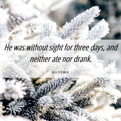 Picture 06 - Acts 9:9 WEB - He was without sight for three days, and neither - Bible Verse Picture