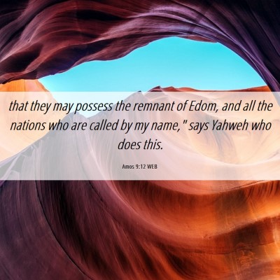 Picture 06 - Amos 9:12 WEB - that they may possess the remnant of Edom, and - Bible Verse Picture