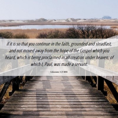 Picture 06 - Colossians 1:23 WEB - if it is so that you continue in the faith, - Bible Verse Picture
