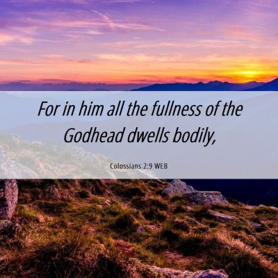 Picture 06 - Colossians 2:9 WEB - For in him all the fullness of the Godhead dwells - Bible Verse Picture