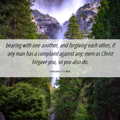 Picture 06 - Colossians 3:13 WEB - bearing with one another, and forgiving each - Bible Verse Picture