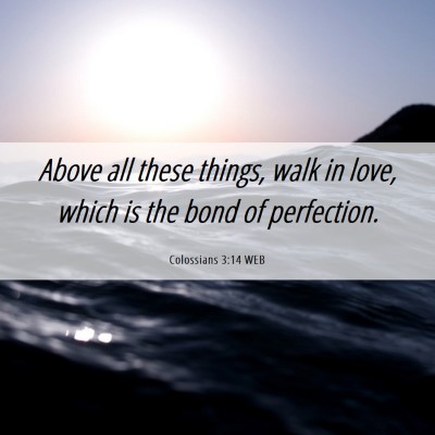 Picture 06 - Colossians 3:14 WEB - Above all these things, walk in love, which is - Bible Verse Picture