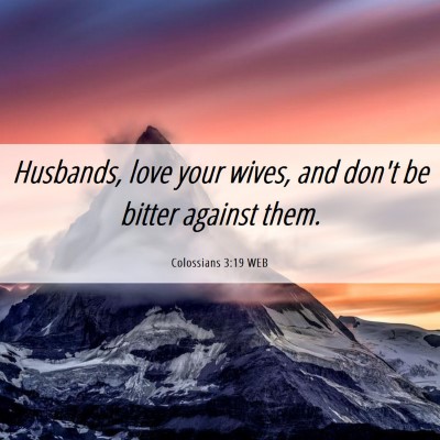 Picture 06 - Colossians 3:19 WEB - Husbands, love your wives, and don't be bitter - Bible Verse Picture