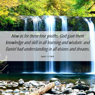 Picture 06 - Daniel 1:17 WEB - Now as for these four youths, God gave them - Bible Verse Picture
