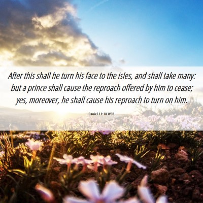 Picture 06 - Daniel 11:18 WEB - After this shall he turn his face to the isles, - Bible Verse Picture