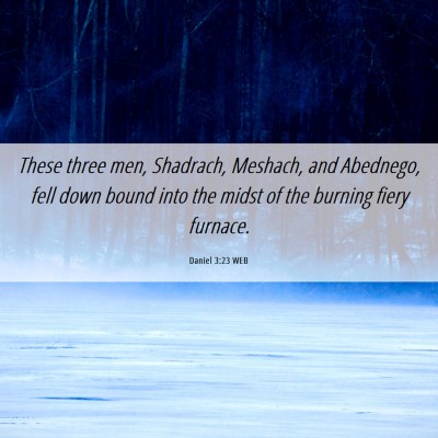 Picture 06 - Daniel 3:23 WEB - These three men, Shadrach, Meshach, and Abednego, - Bible Verse Picture
