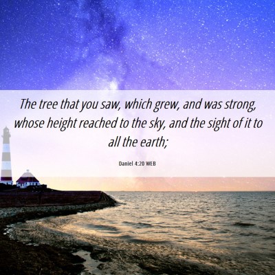 Picture 06 - Daniel 4:20 WEB - The tree that you saw, which grew, and was - Bible Verse Picture