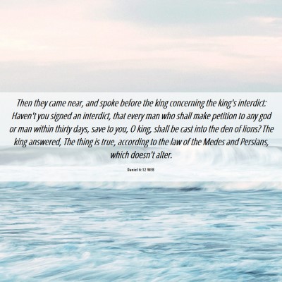 Picture 06 - Daniel 6:12 WEB - Then they came near, and spoke before the king - Bible Verse Picture
