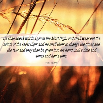 Picture 06 - Daniel 7:25 WEB - He shall speak words against the Most High, and - Bible Verse Picture