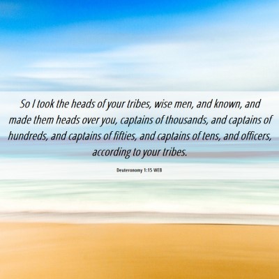 Picture 06 - Deuteronomy 1:15 WEB - So I took the heads of your tribes, wise men, and - Bible Verse Picture