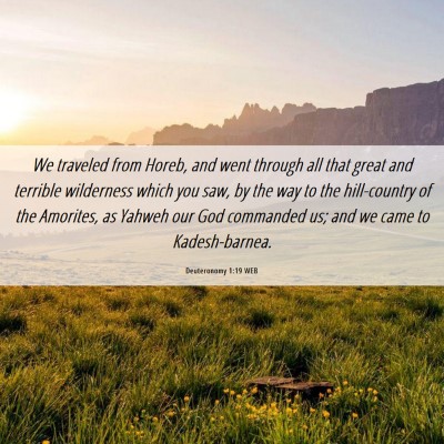 Picture 06 - Deuteronomy 1:19 WEB - We traveled from Horeb, and went through all that - Bible Verse Picture