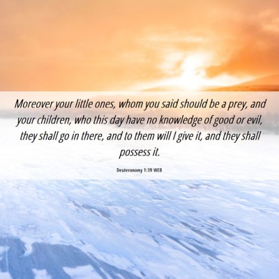 Picture 06 - Deuteronomy 1:39 WEB - Moreover your little ones, whom you said should - Bible Verse Picture
