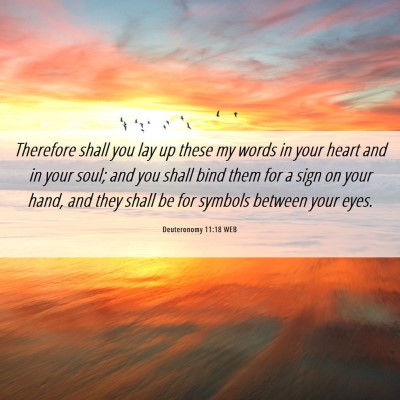 Picture 06 - Deuteronomy 11:18 WEB - Therefore shall you lay up these my words in your - Bible Verse Picture