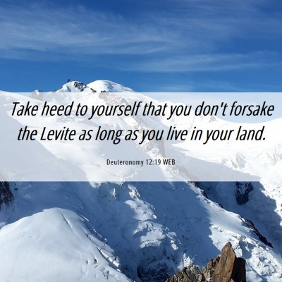 Picture 06 - Deuteronomy 12:19 WEB - Take heed to yourself that you don't forsake the - Bible Verse Picture