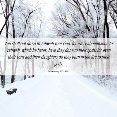 Picture 06 - Deuteronomy 12:31 WEB - You shall not do so to Yahweh your God: for every - Bible Verse Picture