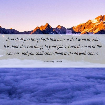 Picture 06 - Deuteronomy 17:5 WEB - then shall you bring forth that man or that - Bible Verse Picture