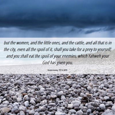 Picture 06 - Deuteronomy 20:14 WEB - but the women, and the little ones, and the - Bible Verse Picture