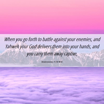 Picture 06 - Deuteronomy 21:10 WEB - When you go forth to battle against your enemies, - Bible Verse Picture