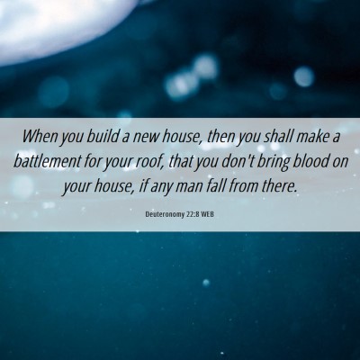 Picture 06 - Deuteronomy 22:8 WEB - When you build a new house, then you shall make a - Bible Verse Picture