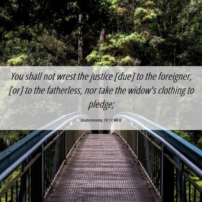 Picture 06 - Deuteronomy 24:17 WEB - You shall not wrest the justice [due] to the - Bible Verse Picture