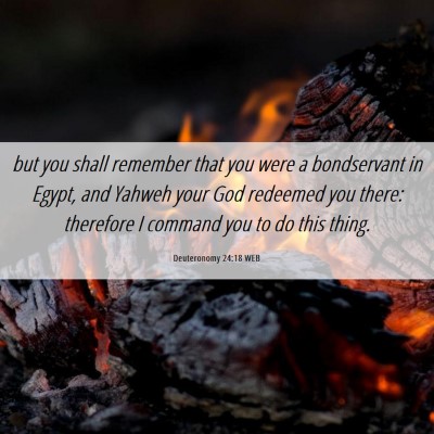 Picture 06 - Deuteronomy 24:18 WEB - but you shall remember that you were a - Bible Verse Picture