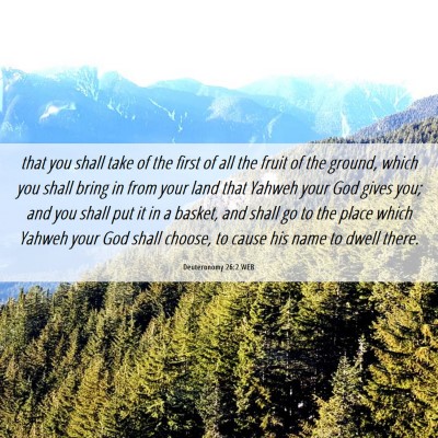 Picture 06 - Deuteronomy 26:2 WEB - that you shall take of the first of all the fruit - Bible Verse Picture