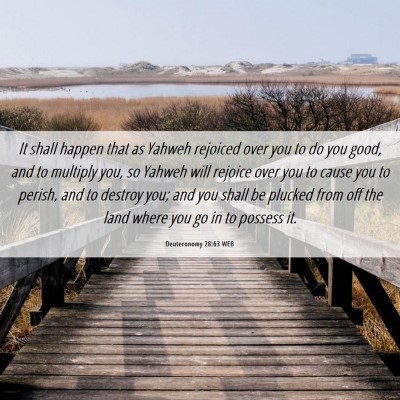 Picture 06 - Deuteronomy 28:63 WEB - It shall happen that as Yahweh rejoiced over you - Bible Verse Picture