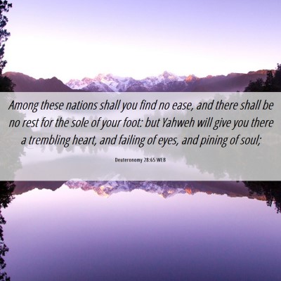 Picture 06 - Deuteronomy 28:65 WEB - Among these nations shall you find no ease, and - Bible Verse Picture