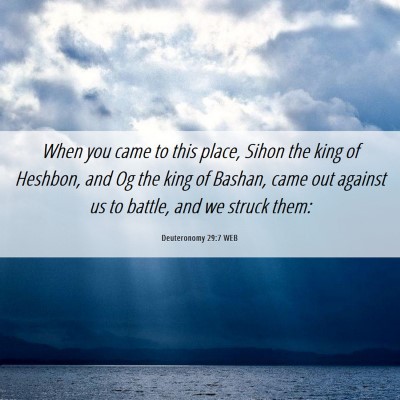 Picture 06 - Deuteronomy 29:7 WEB - When you came to this place, Sihon the king of - Bible Verse Picture