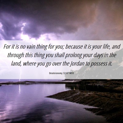 Picture 06 - Deuteronomy 32:47 WEB - For it is no vain thing for you; because it is - Bible Verse Picture
