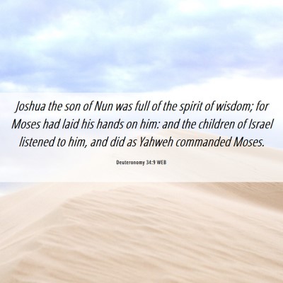 Picture 06 - Deuteronomy 34:9 WEB - Joshua the son of Nun was full of the spirit of - Bible Verse Picture