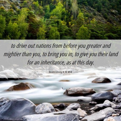 Picture 06 - Deuteronomy 4:38 WEB - to drive out nations from before you greater and - Bible Verse Picture