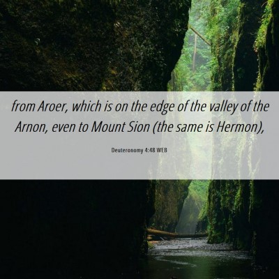 Picture 06 - Deuteronomy 4:48 WEB - from Aroer, which is on the edge of the valley of - Bible Verse Picture