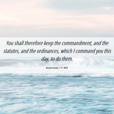 Picture 06 - Deuteronomy 7:11 WEB - You shall therefore keep the commandment, and the - Bible Verse Picture