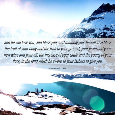 Picture 06 - Deuteronomy 7:13 WEB - and he will love you, and bless you, and multiply - Bible Verse Picture