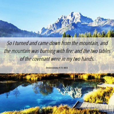 Picture 06 - Deuteronomy 9:15 WEB - So I turned and came down from the mountain, and - Bible Verse Picture