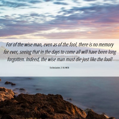 Picture 06 - Ecclesiastes 2:16 WEB - For of the wise man, even as of the fool, there - Bible Verse Picture