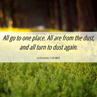 Picture 06 - Ecclesiastes 3:20 WEB - All go to one place. All are from the dust, and - Bible Verse Picture