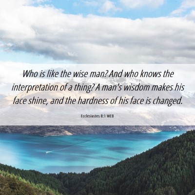 Picture 06 - Ecclesiastes 8:1 WEB - Who is like the wise man? And who knows the - Bible Verse Picture